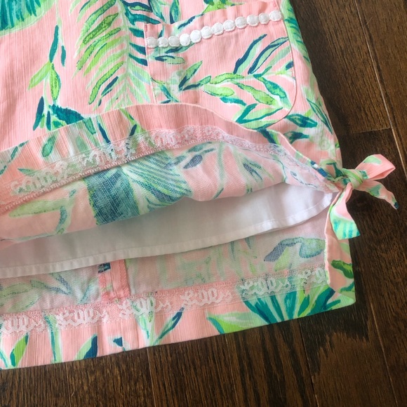 Lilly Pulitzer Girls 8 Light Pink/Green Palms/Monkey Embroidered Shift Dress - Picture 9 of 12